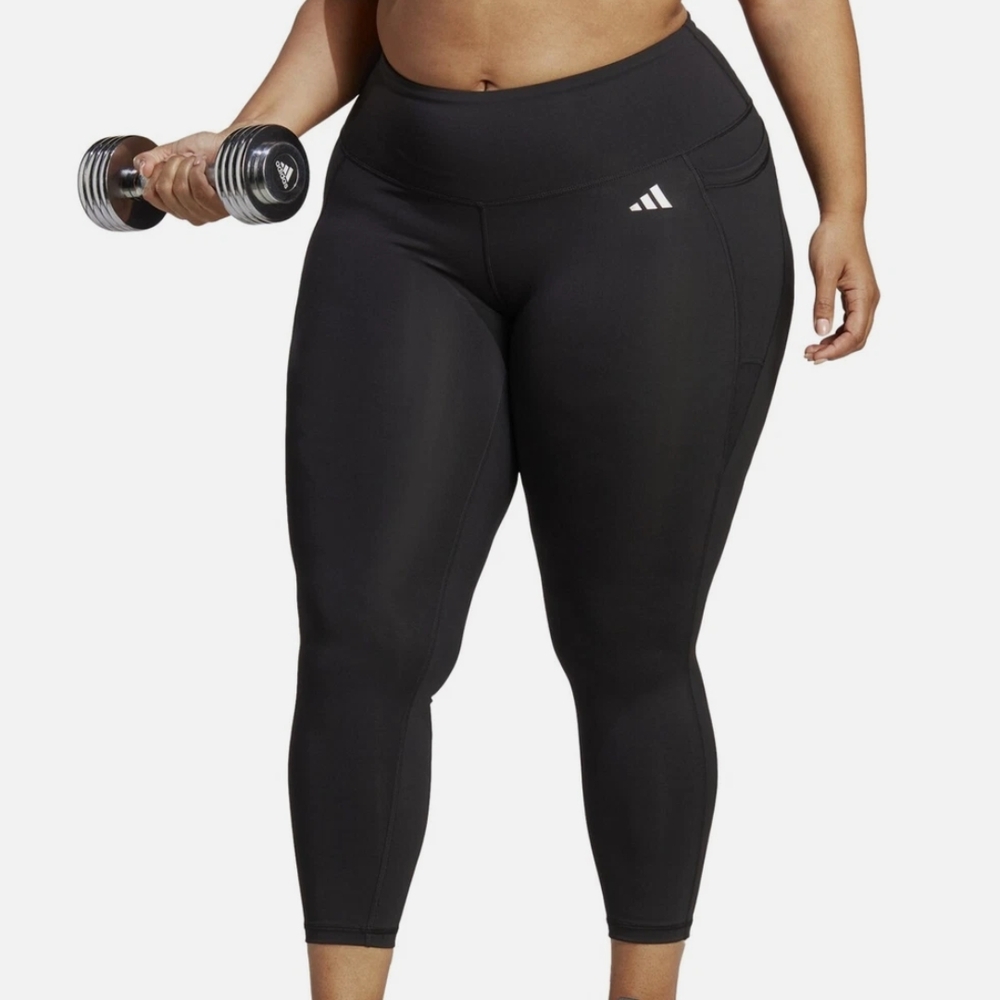 Adidas Plus Optime Stash Pocket 7/8 Training Leggings, Black, 1X